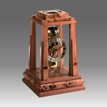 Mantel clock, Art.333/2 beech wood whit polar root decor, with silver dial and pendulum - without melody